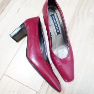 Sesto Meucci Red Leather Heels Size 5 Vintage